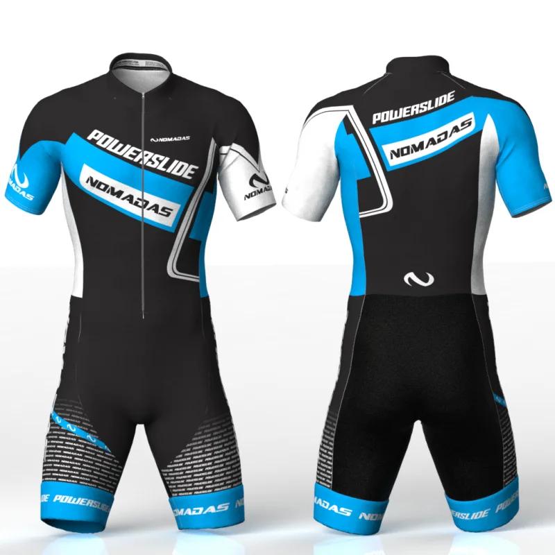 2026 Powerslide Mens Long Cycling Triathlon Racing Suit Speed Inline Roller Skate Skinsuit Fast Skats Mtb Roller Skating Jumpsuit Set