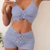 Conservative Striped Women's Bikini Set New Model Crossbody Swimsuit Separate Bottom Crossborder Design from Mainland China