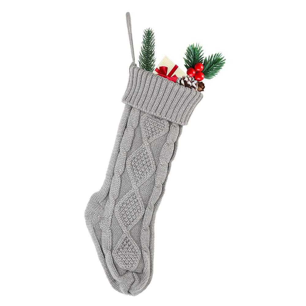 European and American Wool Knitted Socks Large 46CM Christmas Gift Bag Decoration Candy Christmas Socks