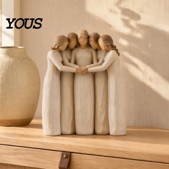 Sister Ornaments Four Women Friendship Figurine Decor, Sisterhood Statue Gift for Friends, Sisters Decorative Home and Moms, Faceless