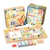 Wooden Toy Childrens Set With 32 In 1 Puzzle Board Games For Home Play And Learn