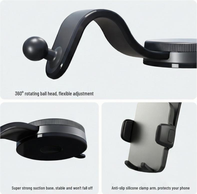 Rotatable Suction Cup Car Phone Holder for Dashboard Navigation
