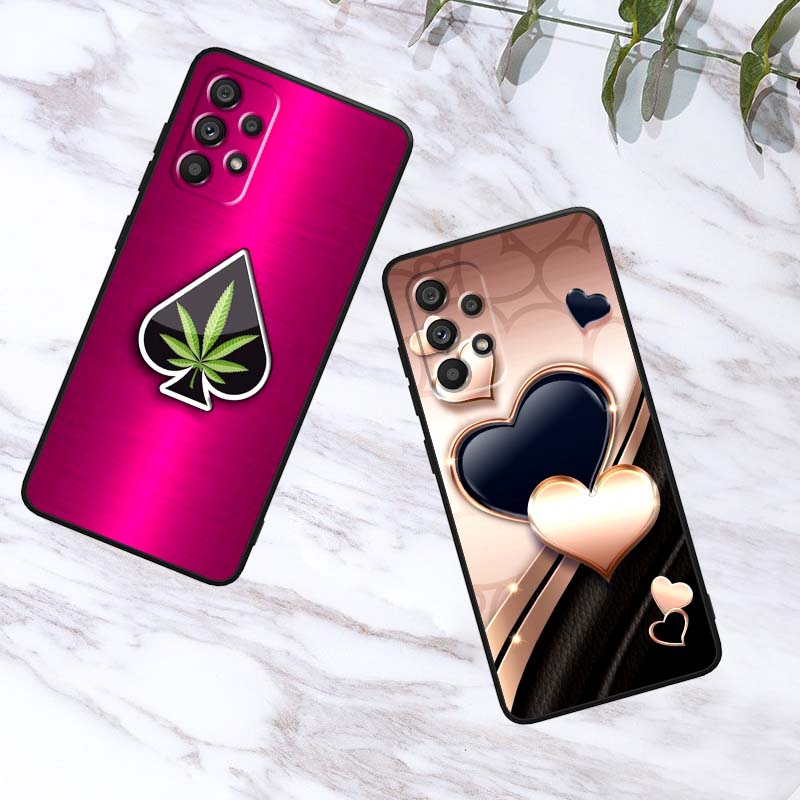 Artistic metal style pattern Phone Case For Samsung A73 A72 A71 A55 A54 A53 A52 A51 A13 A22 A16 A15 A12 A14 A26 A07 5G Black