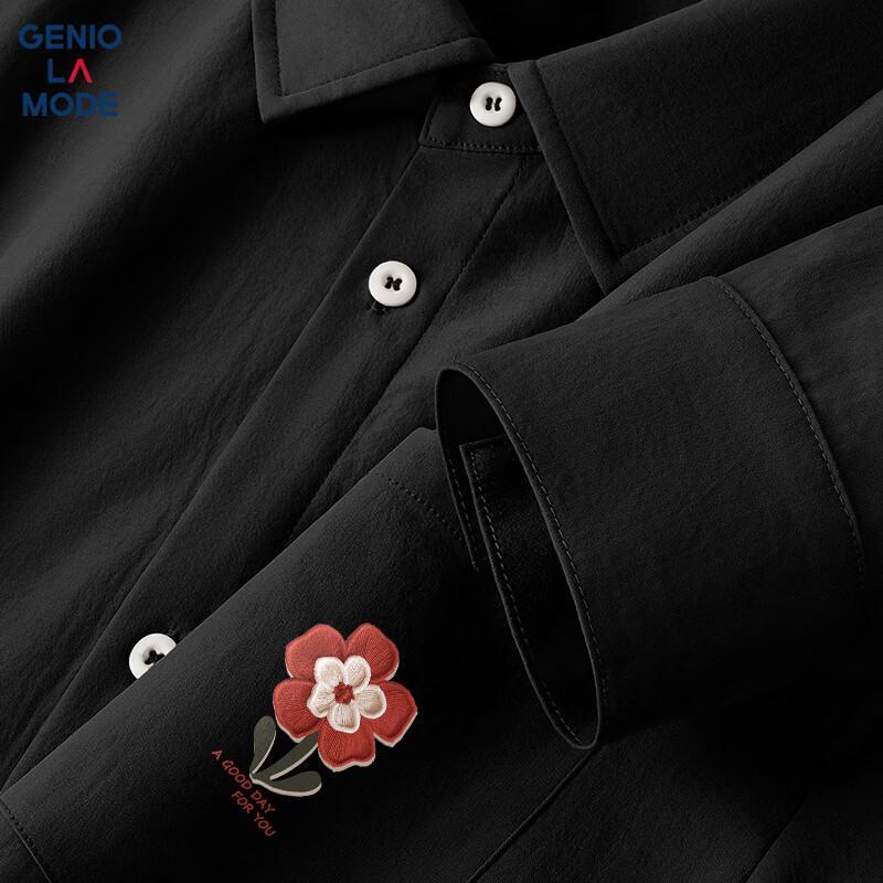 GENIOLAMODE Men s Ice Silk Dreamweave Print Long Sleeve Shirt M