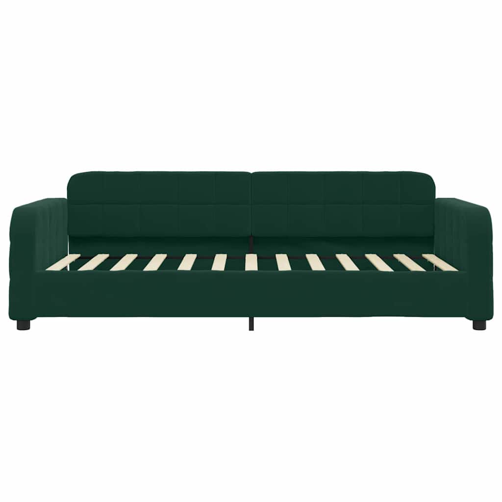 Extendable Daybed with Drawers Dark Green 90x200 Cm Velvet