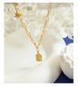 European Winter Zircon Hexagram Pendant Necklace In 18K Gold-Plated Titanium Steel