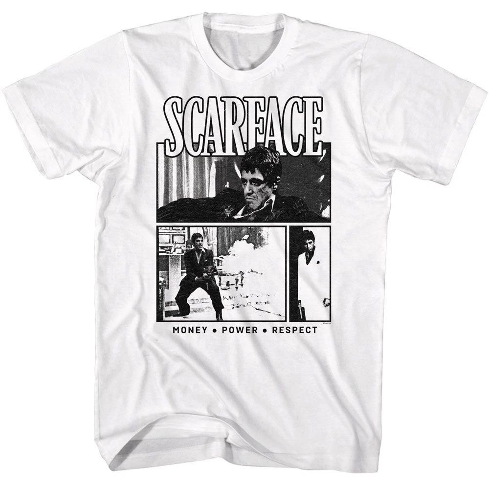 Scarface - Comic Background - American Classics - Solid White Short Sleeve 100