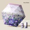 New Macaron Color Five-Fold Ultra-Light Sun Protection Compact Mini Umbrella with Buckle Handle