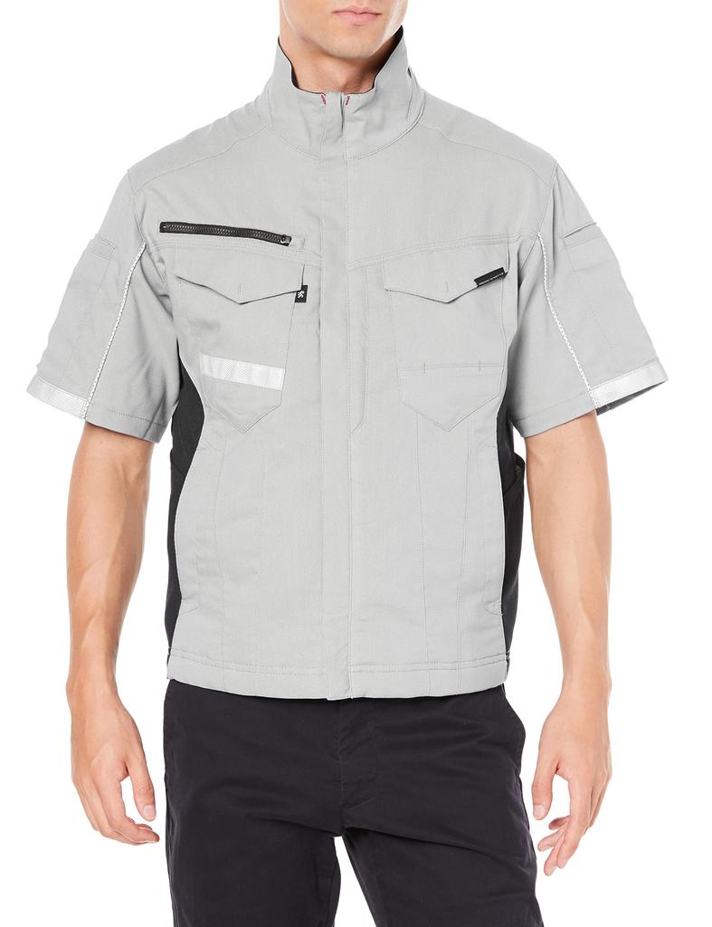 COCOS Nobuoka A-7070 Stretch Short Sleeve Jacket, Silver, Size L