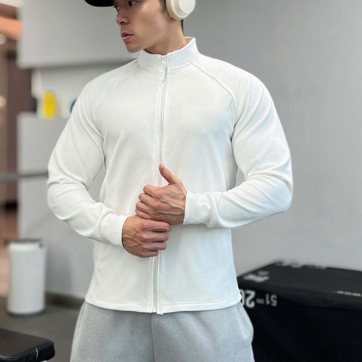 

Men s Heavyweight Double-Sided Warmth-Preserving Slim-Fit Zipper Long Sleeve High-Elastic Base Layer for Fall/Winter Fitness. M