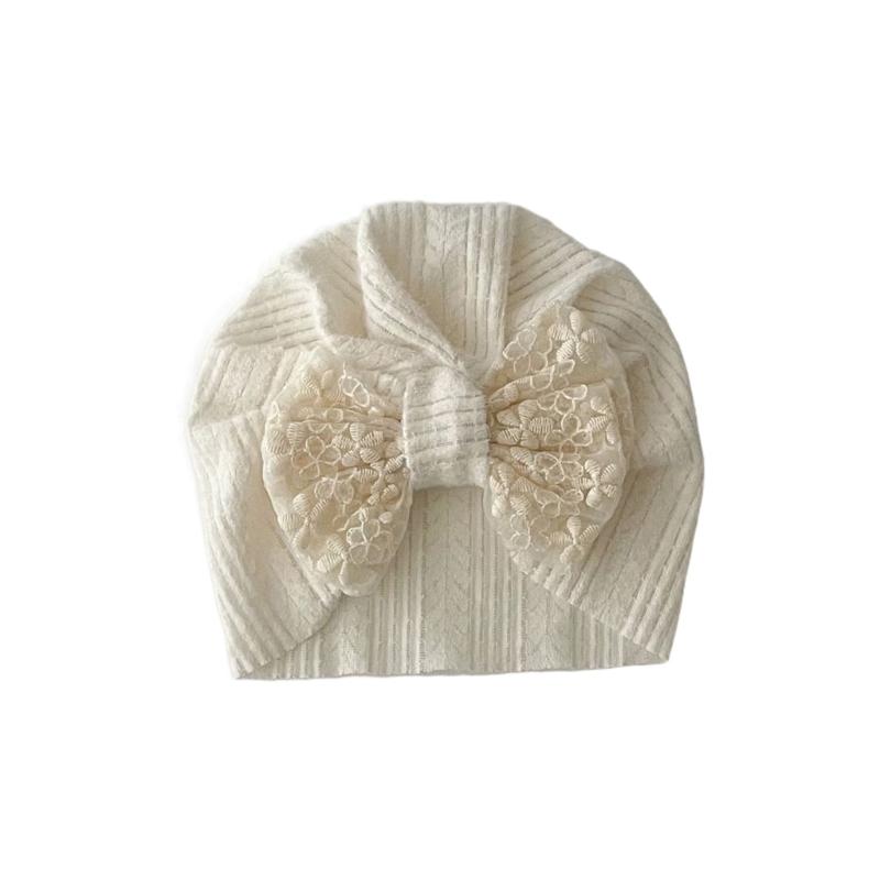

Baby Girls Princess Hat with Ear Protections, Newborn Lace Bonnet 0-12 Months Infant Beanie Cap Head Wrap Shower Gift