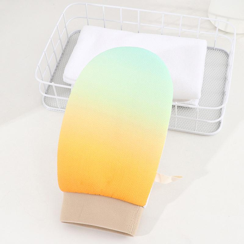 Thin Double Sided Shower Gloves Gradient Colored Single-layer Bath Towel Body Cleaning Exfoliating Peeling Rubbing Scrub Gloves