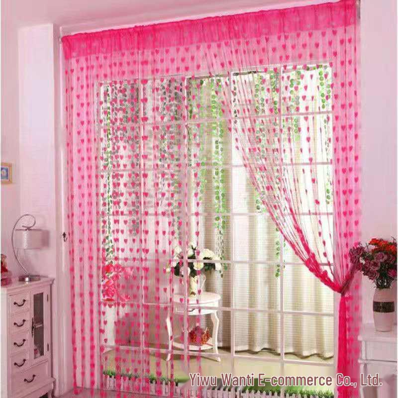 Korean Heart-Shaped Decorative Curtain for Wedding, Living Room, Bedroom, and Bathroom