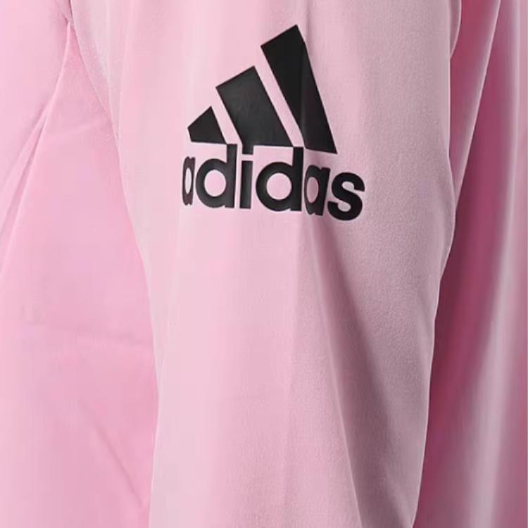 Adidas Logo Casual Sports Zip Long Sleeve Jacket Women Jacket Pink DY8615