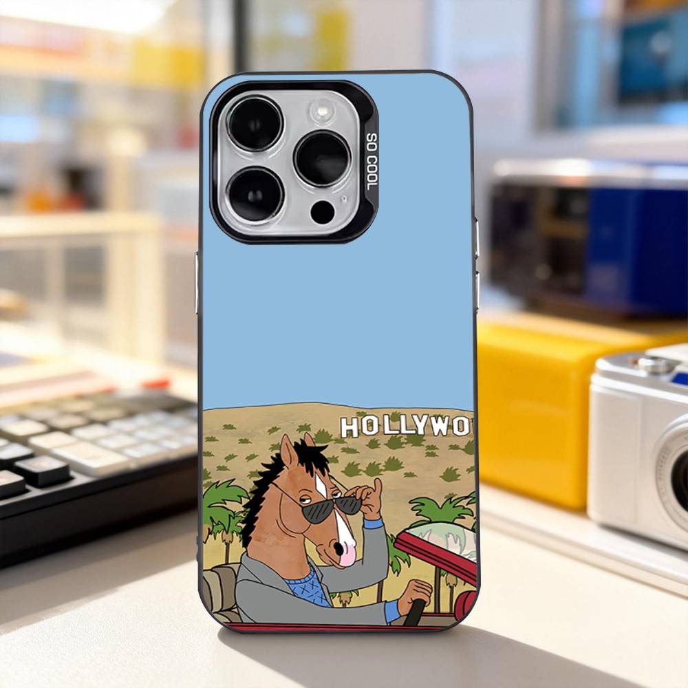 B-Bojack Lustiger H-Horseman Handyhülle Für iPhone 11,12,13,14,15,16,17,Pro,Max,Plus,E,Air,Mini IMD Mattschwarz