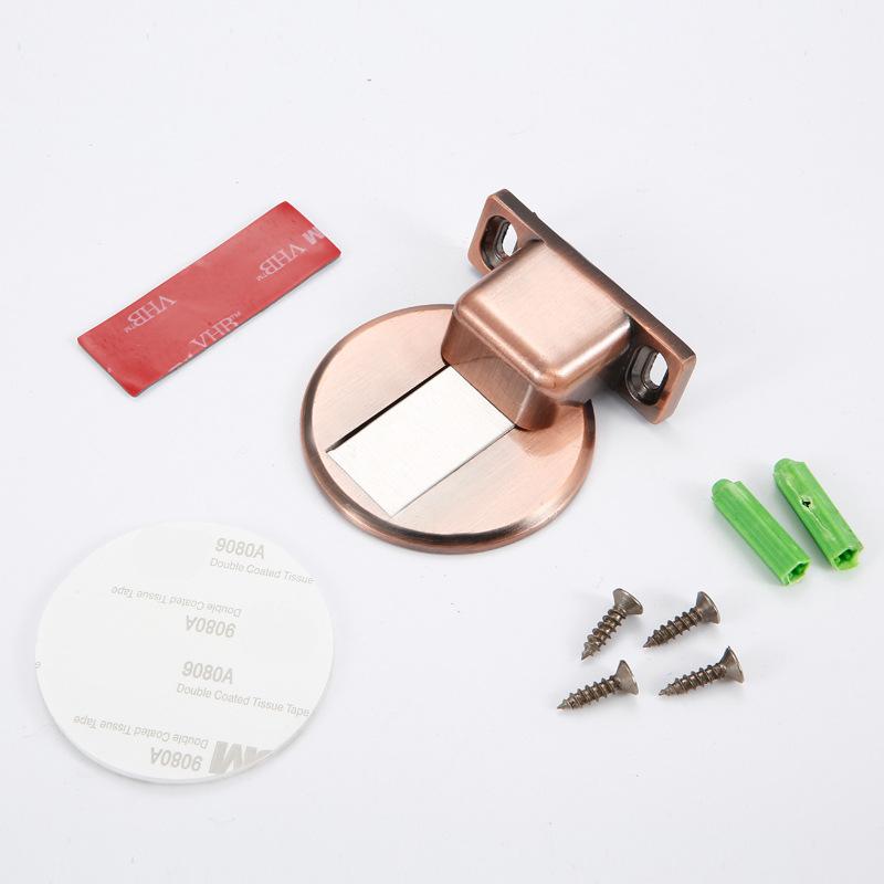 Invisible Magnetic Door Stopper Stainless Steel Punch-free Windproof Mechanical Self-locking Door Stop Door Stopper