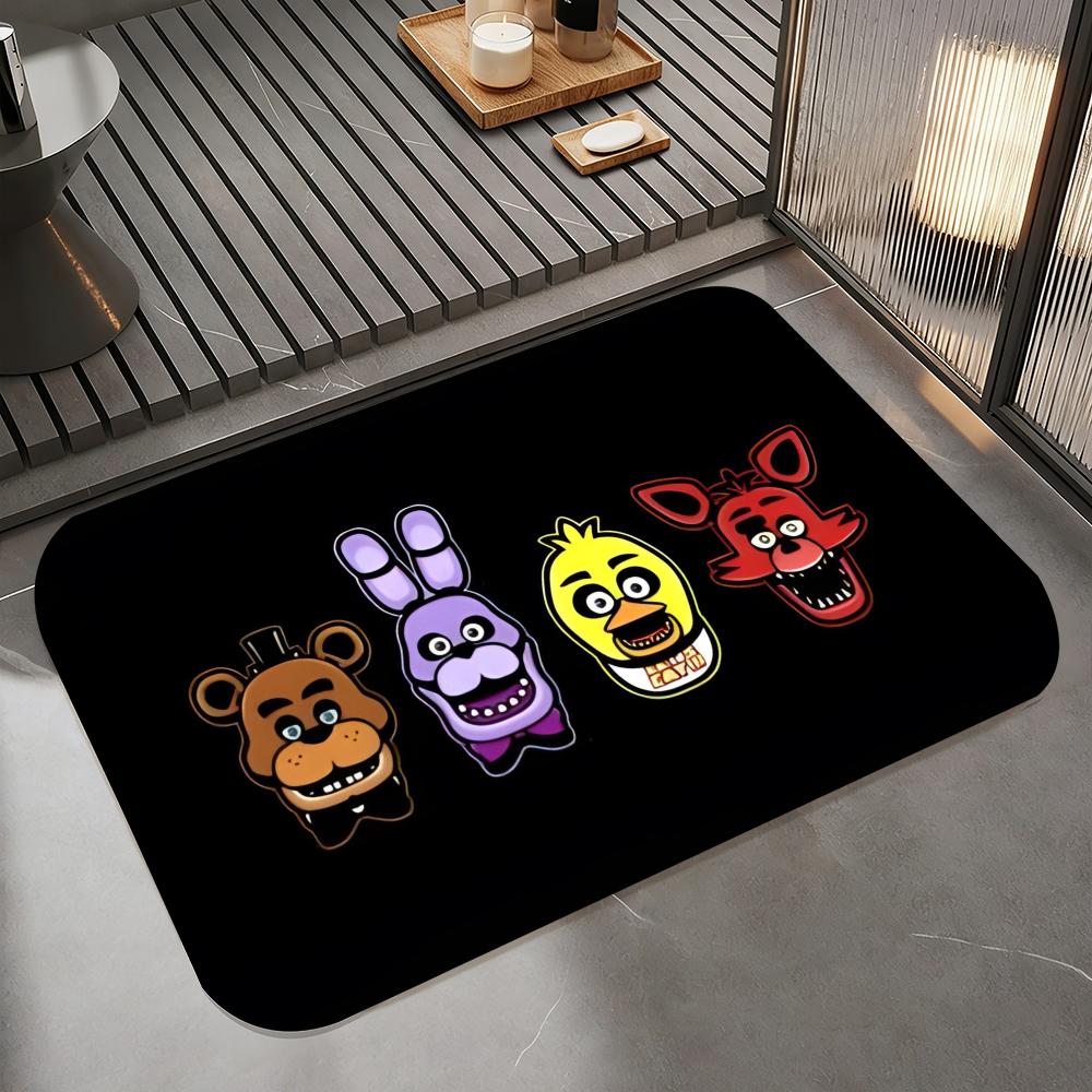Five N-Nights at Freddy's Floor Mat Diatomite Bath Mat, Quick Dry Absorbent Non-Slip Door Mat