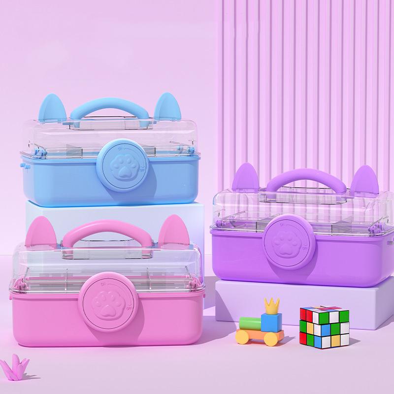 Multi-Layer Hairpin Storage Box Cute Girls Jewelry Box Children'S Hair Accessories Storage Box Portable Toy Storage Box