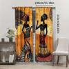 African Women Print Rod Pocket Window Curtains - 2pcs Woven Polyester Pongee Decorative Panels for Bedroom   Living Room and Offi