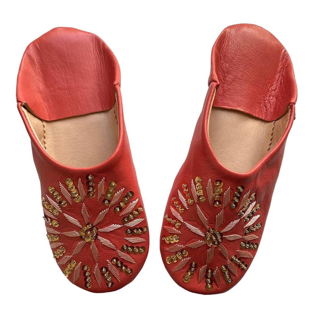 Sequined Babouche Bags Rose L [dear Morocco] // // (24.5 cm)