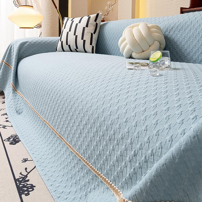Summer cool ice silk sofa cover 2025 new high-end summer cool cushion non-slip leather sofa cover towel