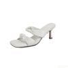 Fashion 2025 New Minimalist Stylish Square Toe Thick Heel Cool Mop Women's Summer Wearing Comfortable Outdoor Wear High-heeled Sandals