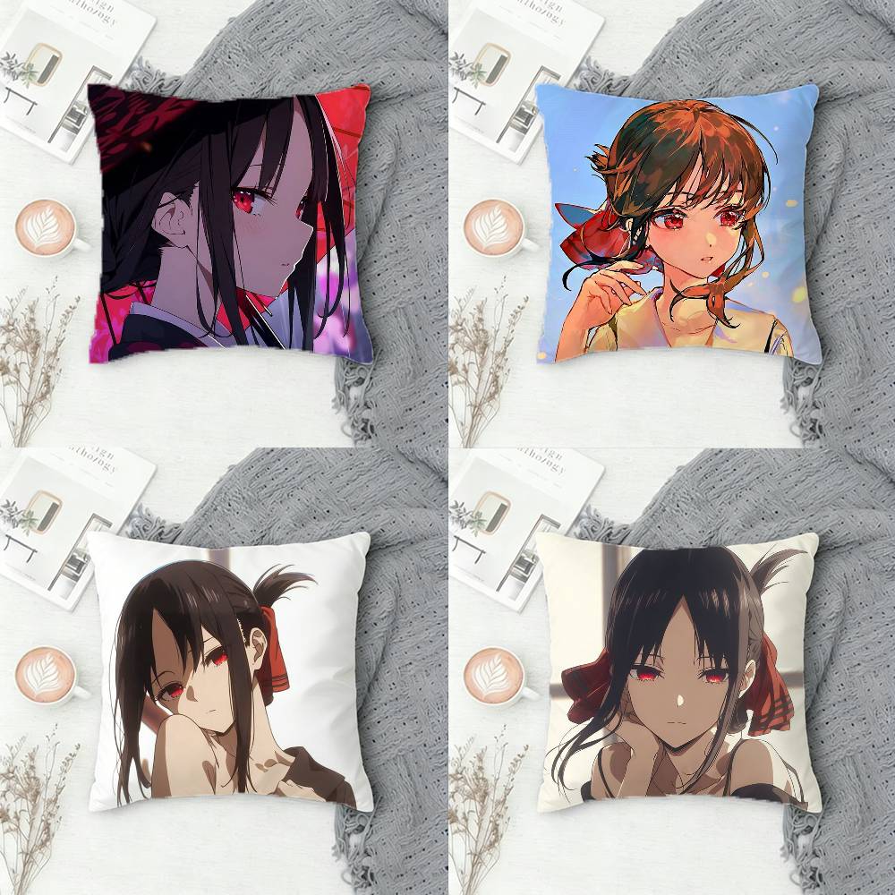 Kaguya-Sama Love Is War Kaguya-Sama Double-Sided Printed Square Pillow Cover Decorative Cushion Cover For Sofa Bedroom Bedside