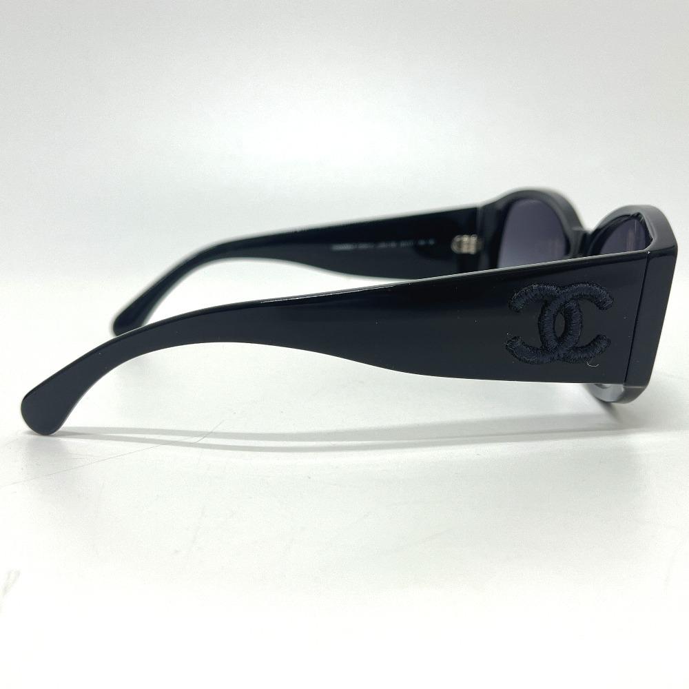 Chanel OCH5450-A Embroidered CC Mark Eyewear Sunglasses Plastic Black