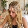 Catena per Capelli Boho Stile Oceano Stella Marina Conchiglia per Donne Moda Frangia con Perle Finte Accessorio per Capelli Vacanza al Mare Gioiello per Capelli Quotidiano