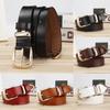 Simple Color Solid Leather Waist Belt Metal Pin Buckle Street Girl Decoration