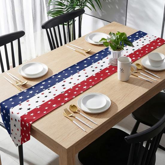 4th of July Table Runner Patriotic Table Decoration Stars And Stripes Table Runner for American Independence Day 250th Anniversary Party Memorial Day