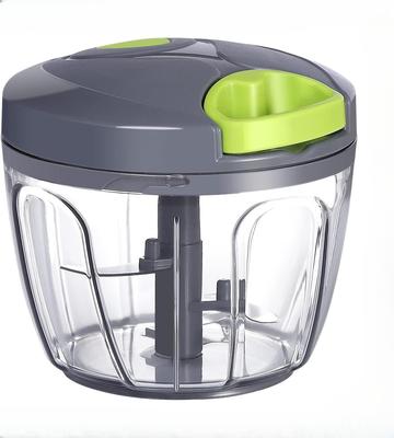 Manual Food Chopper Vegetable Cutter, Hand String Vegetable Chopper Onions Cutter for Vegetable Fruits Nuts BPA Free Food Safe Aterial, 550ml Gray
