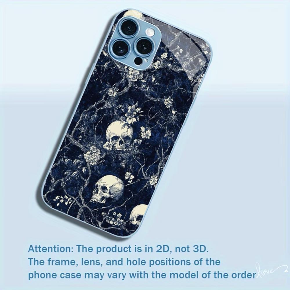 Trendy Skull & Botanical mobile phones Glass phone case for iphone 17 pro max cover for iPhone 17 16 15 14 13 12 11pm Pro Plus