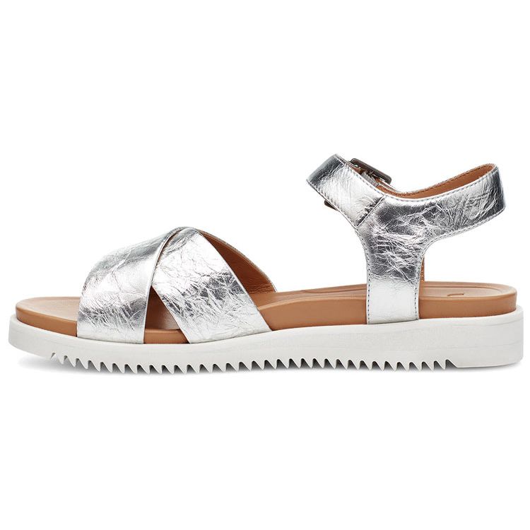 UGG Women s Zoie Metallic Sandal Silver 1116390-SLVR 36