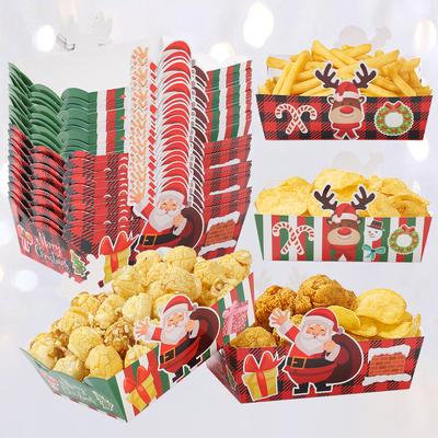 Weihnachts-Papiertablett Frohe Weihnachten Dekoration für Zuhause 2025 Navidad Natal Snack Süßigkeiten Palette Weihnachtsornament Neujahr 2026