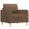 4 Piece Sofa Set with Cushions Brown Fabric