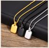 Personalized Letter Name Square Necklace For Women Men, Customized ID Tag Pendant, Stainless Steel Free Engraving Jewelry
