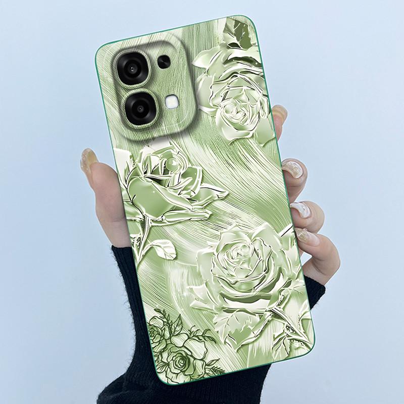 For Oppo A6 Pro 5G 4G Case Fashion Simplicity Oil Painting Floral Silicone Soft Phone Casing New Design Shockproof Back Cover