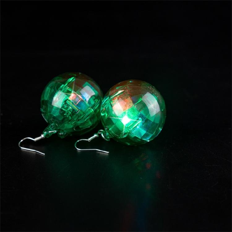 Colorful LED Earrings with Disco Balls Style Nightclub Earrings Plastic Texture Suitable for Party Wear and Clubbing Wear