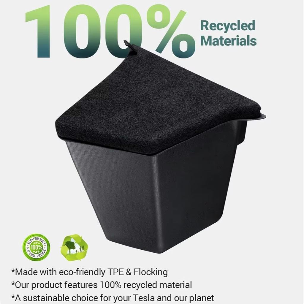2025 2026 for Tesla Model Y Trunk Storage Bins Trunk Organizer with Carpeted Lid Rear Trunk Side Storage Box Model 3 Highland