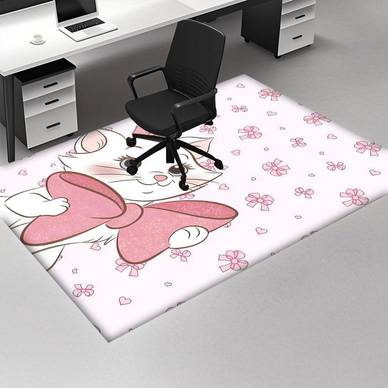 1pc, Pink Bowknot Heart Home Decor Rug - Cute Cat Design for Living Room, Bedroom, Office Carpet, Outdoor Mat, Gift IdeaP196