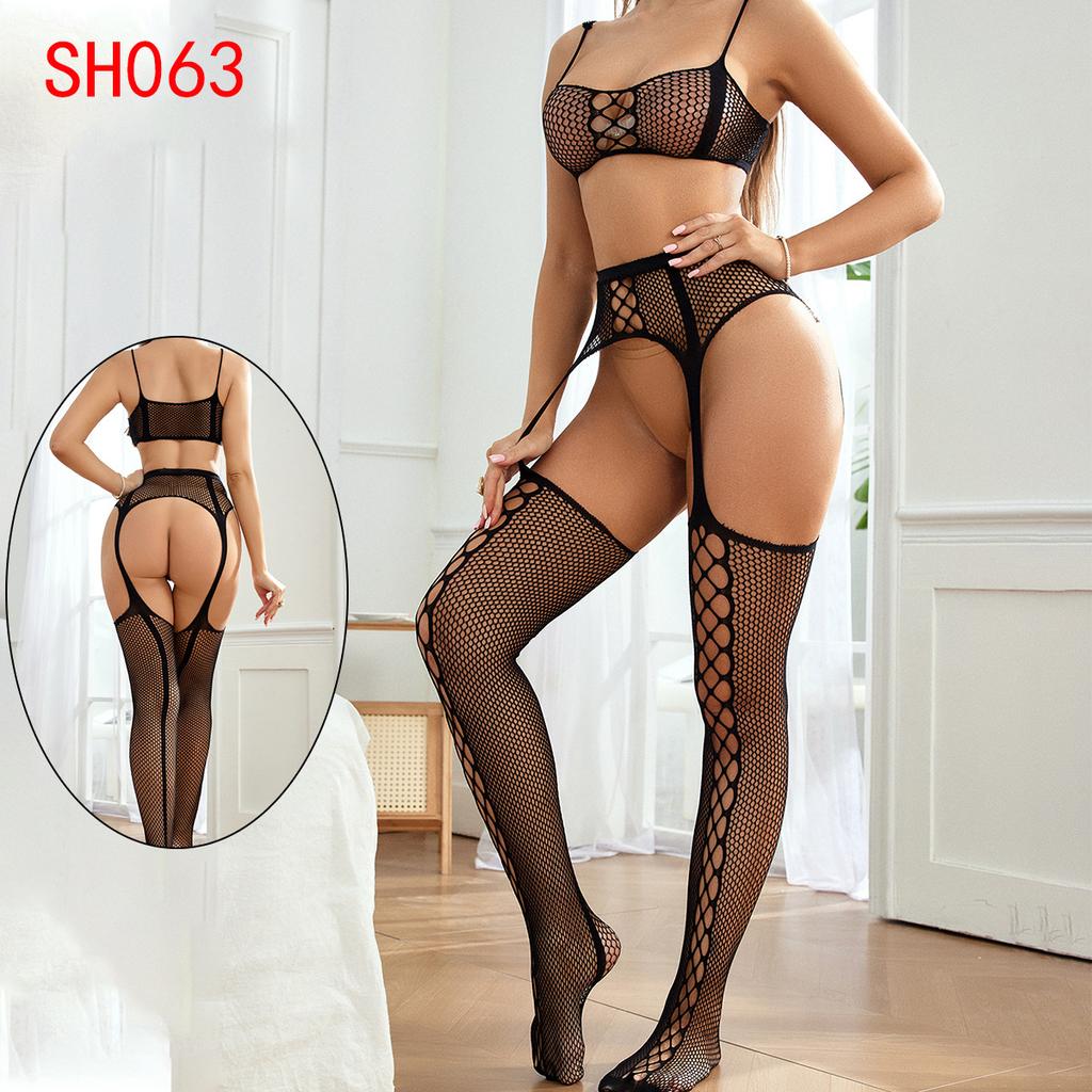 Bielizna Damska Plus Size Seksowna Koszula Nocna Pasjonujące Otwarte Pończochy Pokusa Uniform Bez Pasków Plus Size Namiętność Sh075