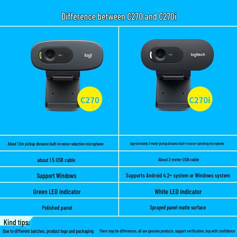 Logitech C270 HD USB Webcam