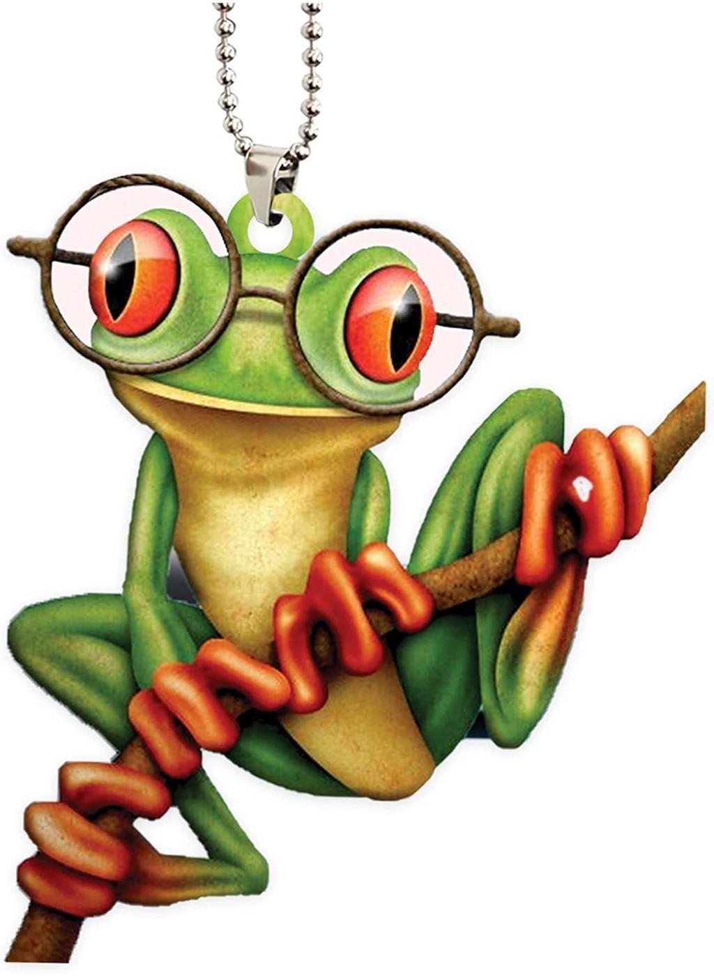 New Exciting Green Frog Car Charm Adorable Acrylic Keychain Home Decor Accessory 1
