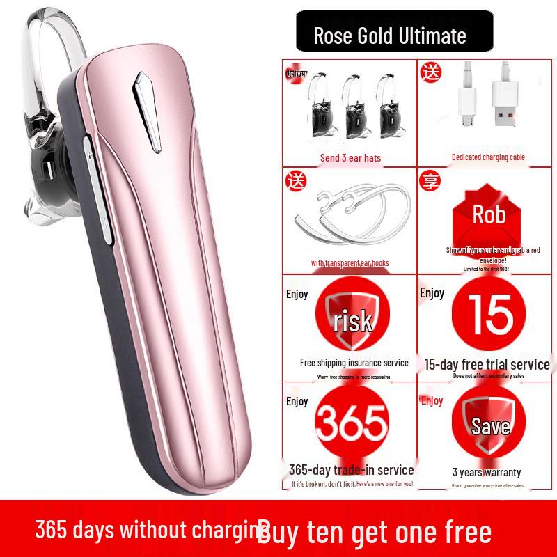 Universal Bluetooth 5.3 Sports Headset: Ultra-Long Battery, In-Ear/Over-Ear Design for Driving & Running