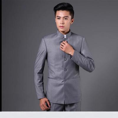 Pánsky mládežnícky slim fit oblek Zhongshan: Svadobné šaty v ležérnom čínskom štýle so stojačikom 16