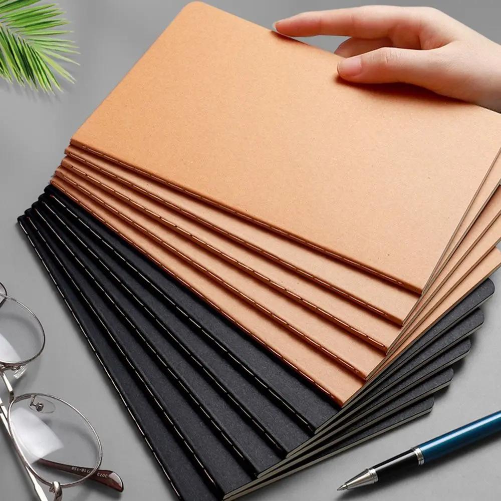 A4/A5/B5 Kraft Cover Notebook Vintage Diary Book Grid/Lined Notepad Students Writing Book Portable Blank Sketchbook School Gift
