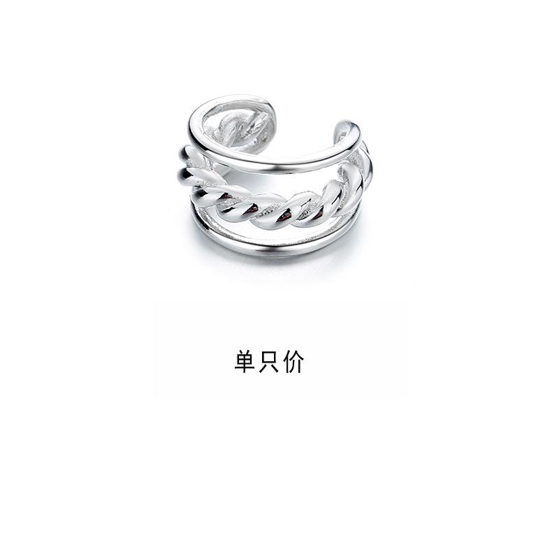 Chic Spiral Rotating Pattern Integrated Earclip Earrings Personalized Dark Multi-Layer Double Twist Earclip Earrings