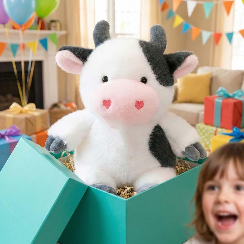 Fluffy Cow Stuffed Plush Doll Cartoon Cow Plush Toy Animals Cow Toys  Kids Toy