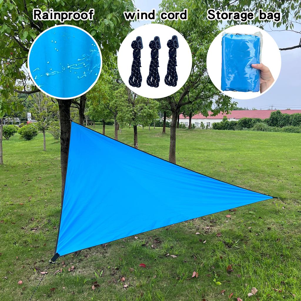 Triangle Garden Sunshade Canvas - Blue Outdoor Terrace, Balcony, and Camping, Durable and Easy to Install